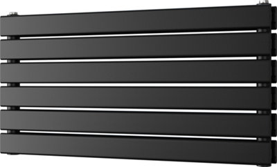 Typhoon Axis - Black Horizontal Radiator H408mm x W800mm Double Panel