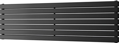 Typhoon Axis - Black Horizontal Radiator H476mm x W1600mm Double Panel