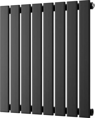 Typhoon - Black Horizontal Radiator H600mm x W544mm Single Panel