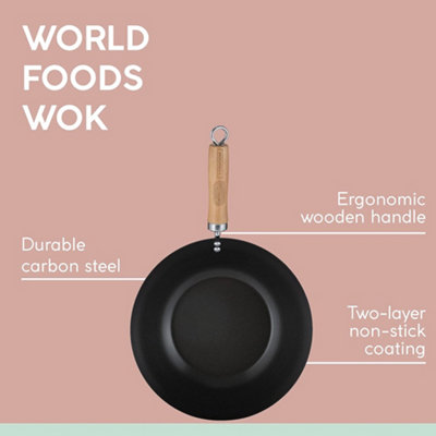 Typhoon World Foods Non-stick Wok 28cm Black