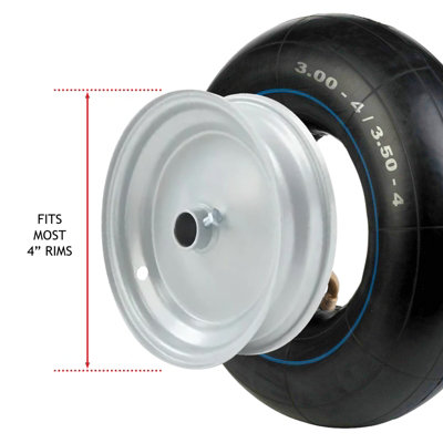 300x4 Roues Pneumatiques 260x85mm Jante Plastique 20mm Roulement 150kg (Lot de 3) | Leroy Merlin