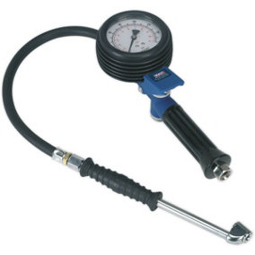 Tyre Inflator - Push-On Connector - 400mm Hose - 1/4" BSP - EXTRA LARGE GAUGE