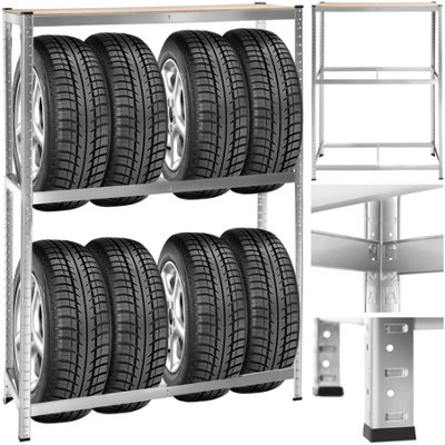 Tyre rack for up to 8 tyres - 120 x 40 x 180 cm - 530 kg - grey