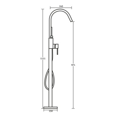 Tyrell Polished Chrome Floor Standing Bath Shower Mixer Tap