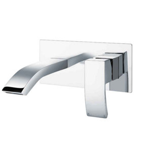 Tyrell Polished Chrome Wall-mounted Basin Mixer Tap