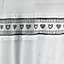 Tyrone Textiles Lucy Embroidered Heart Kitchen Window Set Curtain Pair with Frill Edging and Matching Tie Backs (Black,54"(137cm))