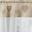 Tyrone Textiles Sweetheart Embroidered Heart Kitchen Window Set Curtain Pair With Matching Tie Backs - Natural (Drop - 36" (91cm))