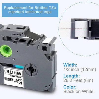 20-Pack Brother TZ-231 P-Touch Tape, Black On White, 12mm X 8m – Genuine Replacement