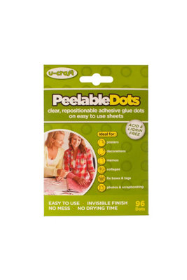 U-Craft Adhesive Dots Peelable Removable 10mm Pack of 96