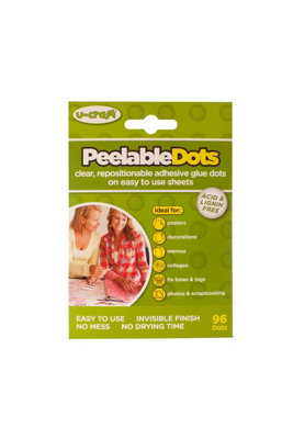 U-Craft Adhesive Dots Peelable Removable  10mm Pack of 96