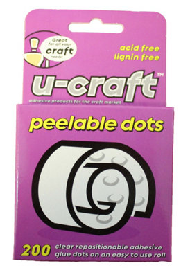 U-Craft Craft Adhesive Dots Peelable Removable 10mm On A Roll Pack of 200 (6 packs)