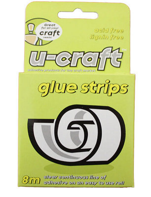 U-Craft Double Sided Permanent Glue Strips Line Tape 8m (12 packs)