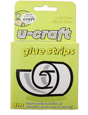 U-Craft Double Sided Permanent Glue Strips Line Tape 8m (6 packs)