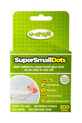 U-Craft Mini Adhesive Dots Extra Strength Permanent 3-5mm On A Roll Pack of 300 (12 packs)