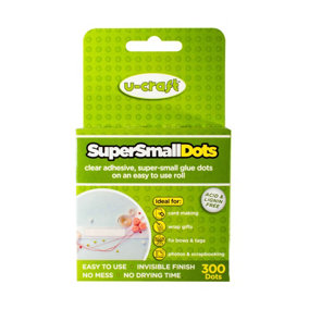 U-Craft Mini Adhesive Dots Extra Strength Permanent 3-5mm On A Roll Pack of 300 (12 packs)