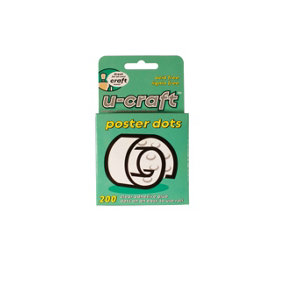 U-Craft Poster Adhesive Dots Peelable Removable 14mm  On A Roll Pack of 200 (12 packs)