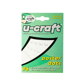 U-Craft Poster Adhesive Dots Peelable Removable 14mm Pack of 96 (12 packs)