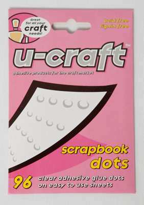 U-Craft Scrapbook Adhesive Dots Extra Strength Permanent Ultra Flat 10mm Pack of 96 (12 packs)