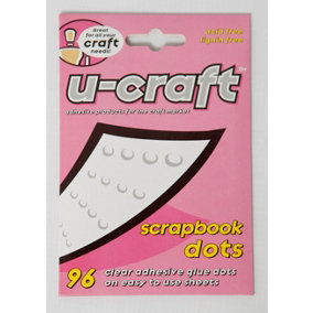 U-Craft Scrapbook Adhesive Dots Extra Strength Permanent Ultra Flat 10mm Pack of 96 (2 packs)
