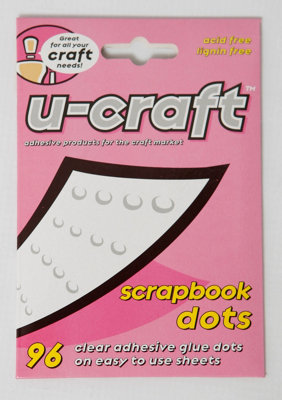 U-Craft Scrapbook Adhesive Dots Extra Strength Permanent Ultra Flat 10mm Pack of 96 (6 packs)