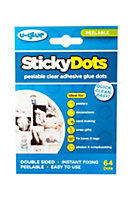 U-Glue Sticky Glue Dots Peelable Removable 10mm Pack of 64 (6 packs)