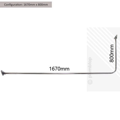 U Shape Shower Curtain Rail Stainless Steel Telescopic Rod 3.2m