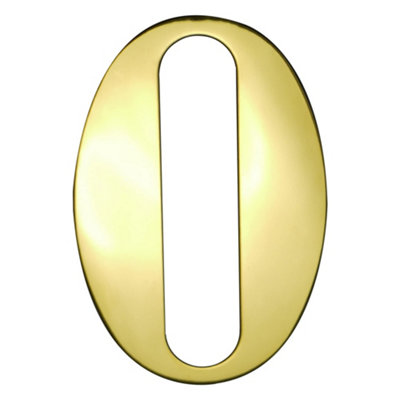 UAP 3-Inch House Number 0 - PVD Gold - Self Adhesive