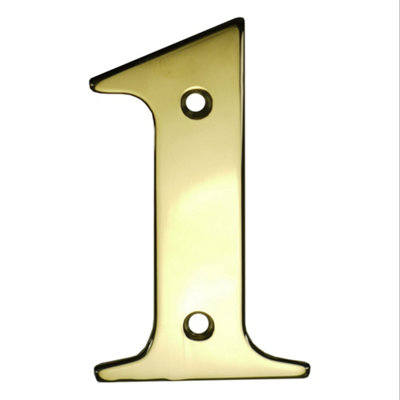 UAP 3-Inch Stainless Steel House Number 1 - PVD Gold