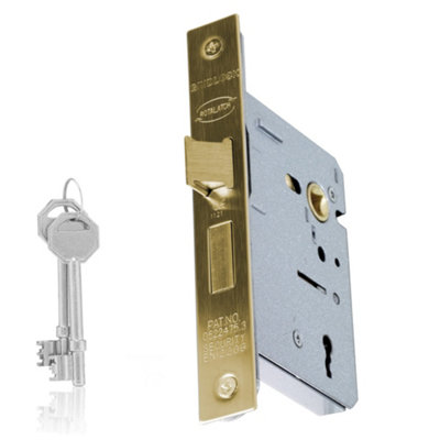 3 Lever Mortice Sashlock - Polished Brass House Of Brass Ltd