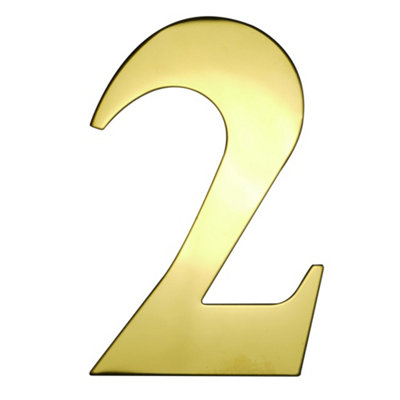 UAP 3" Stainless Steel House Number 2 - PVD Gold - Self Adhesive