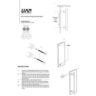 UAP 316 Stainless Steel Offset Door Pull Handle 1800 x 38mm Satin Finish for Internal and External Doors