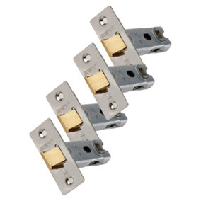 UAP 4 Sets 75mm Tubular Latch Square - Door Latches - Internal Doors Square Corners - Mortice Latch - 75mm - Satin Stainless