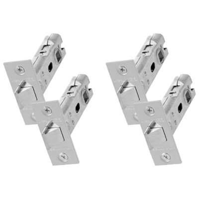 UAP 4 Sets 75mm Tubular Latch Square - Door Latches - Internal Doors Square Forend - Mortice Latch - 75mm - Nickel Plated