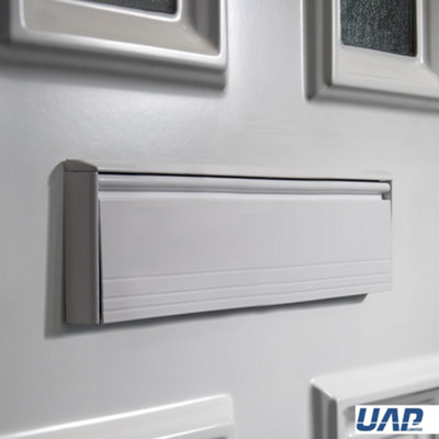 UAP All Aluminium 12" Letterplate Letterbox for Composite and Wooden 40-80mm Doors - White Powder Coat