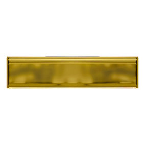 UAP All Stainless Steel 12" Letterplate Letterbox for Composite and Wooden 40-80mm Doors - PVD Gold