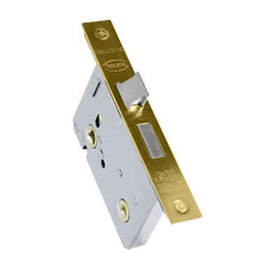 UAP Bathroom Lock - Square Forend - 65mm Backset - Electro Brassed Finish