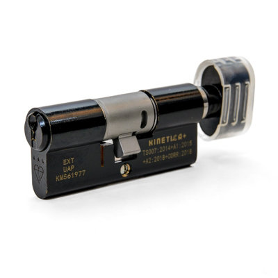 UAP Black Thumb Turn Euro Cylinder - 70mm (35/35) - 3-Star Lock for All Doors - High-Security Design