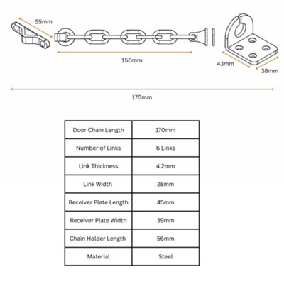 UAP Bullet Door Chain (170mm) Modern Magnetic System, Steel TS003 ...
