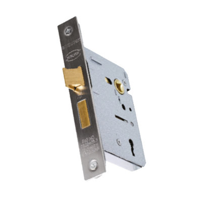 UAP Classic 3 Lever Bathroom Mortice Sash Lock - 65mm / 2.5" - Satin Stainless Steel