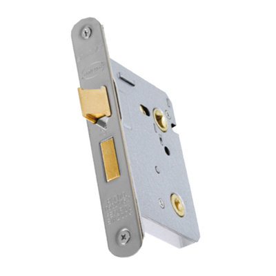 UAP Classic 3 Lever Bathroom Sash Lock - Radius - 65mm / 2.5"- Satin ...