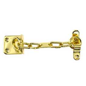 UAP Door Chain - Narrow Door Chain for Door Security - Front Door Lock - Door Restrictor Security Chains - Polished Brass