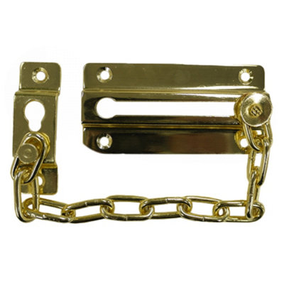 UAP Door Chain - Sliding Door Chain for Front Door - Security Door Lock Safety Chain - Polished Brass