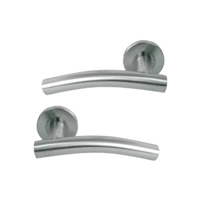 UAP Door Handle - Lever on Round Rose - Internal - Dia Arched - Stainless Steel