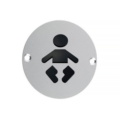 UAP Door Sign - Baby Change  - Stainless Steel