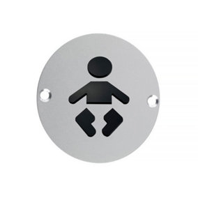 UAP Door Sign - Baby Change  - Stainless Steel