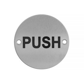 UAP Door Sign - Push - Polished Stainless Steel