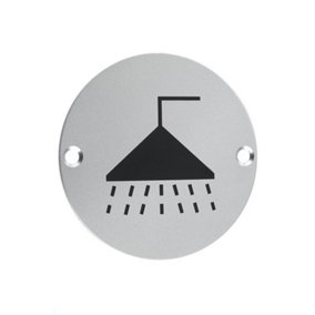 UAP Door Sign - Shower - Polished Stainless Steel