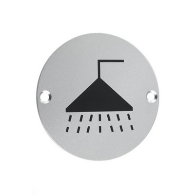 UAP Door Sign - Shower - Stainless Steel