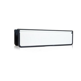 UAP Doormaster 12" Letterplate Letterbox for uPVC, Composite and Wooden 40-80mm Doors - Black Frame - White Flap