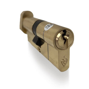 UAP+ Euro Cylinder Lock - 1 Star Kitemarked Thumb Turn Euro Lock Cylinder - Suitable for All Door Types - 70mm - 35/35 - Brass